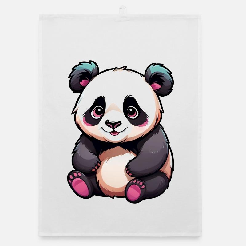 Cute Cartoon Panda Bear Organic dish towel