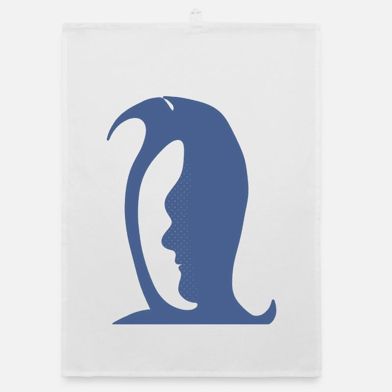 Ein Pinguin oder ein Gesicht in dieser lustigen optischen Täuschung Organic Geschirrtuch