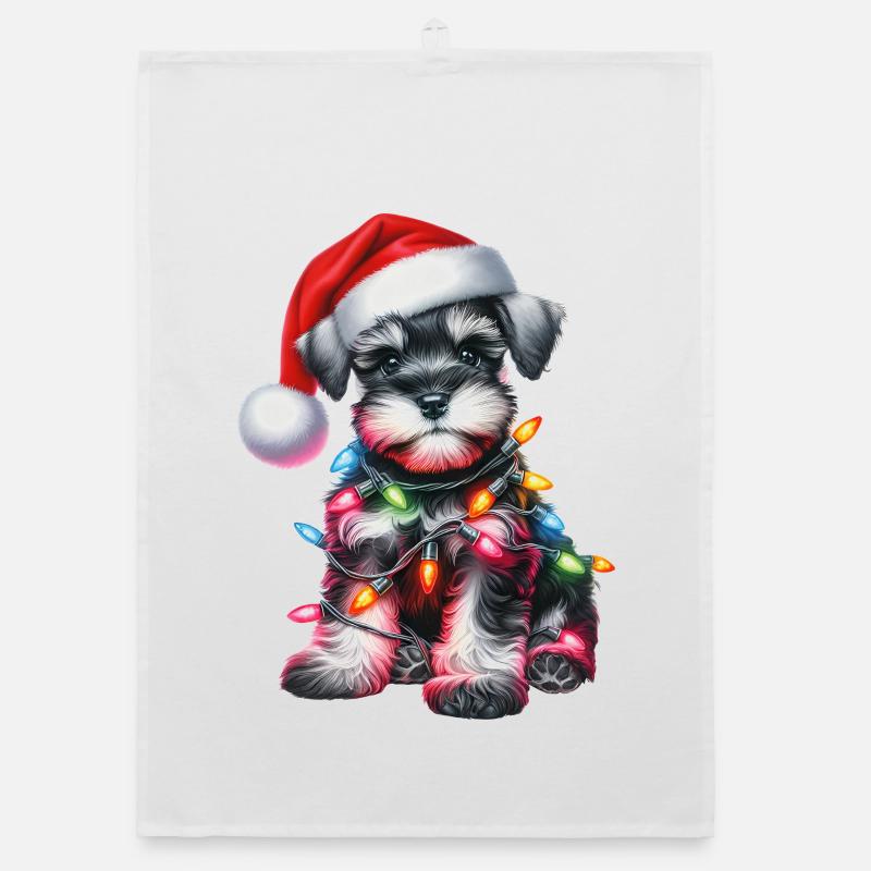 Weihnachts Schnauzer Organic Geschirrtuch