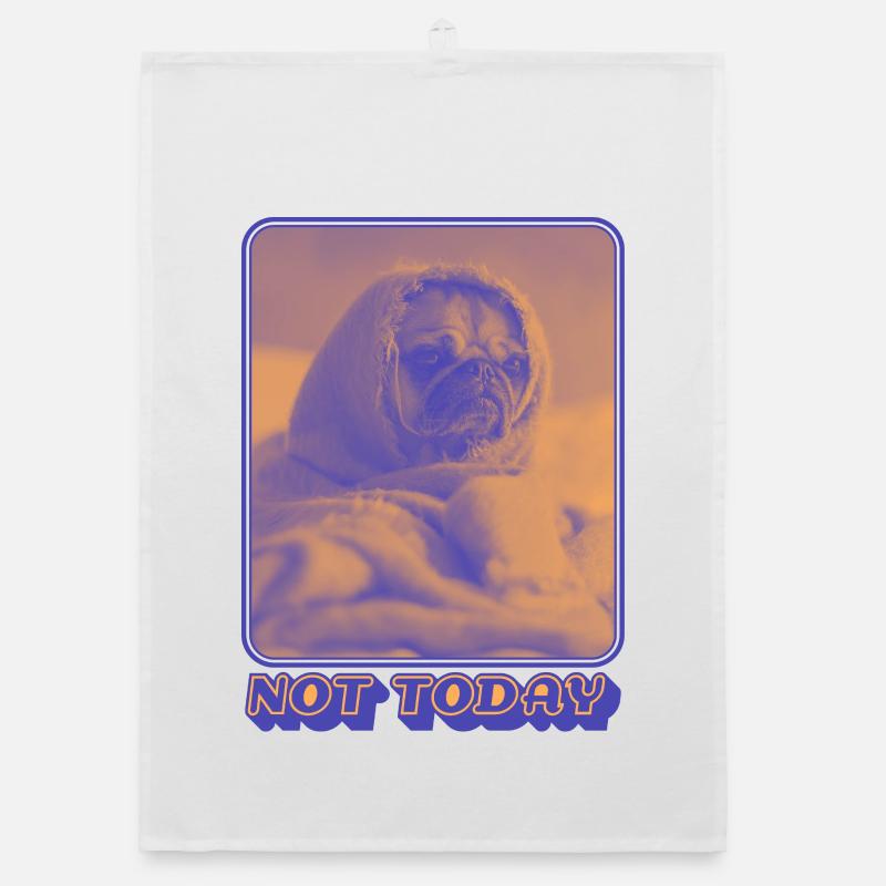 Not Today – Müder Mops Vibes Organic Geschirrtuch