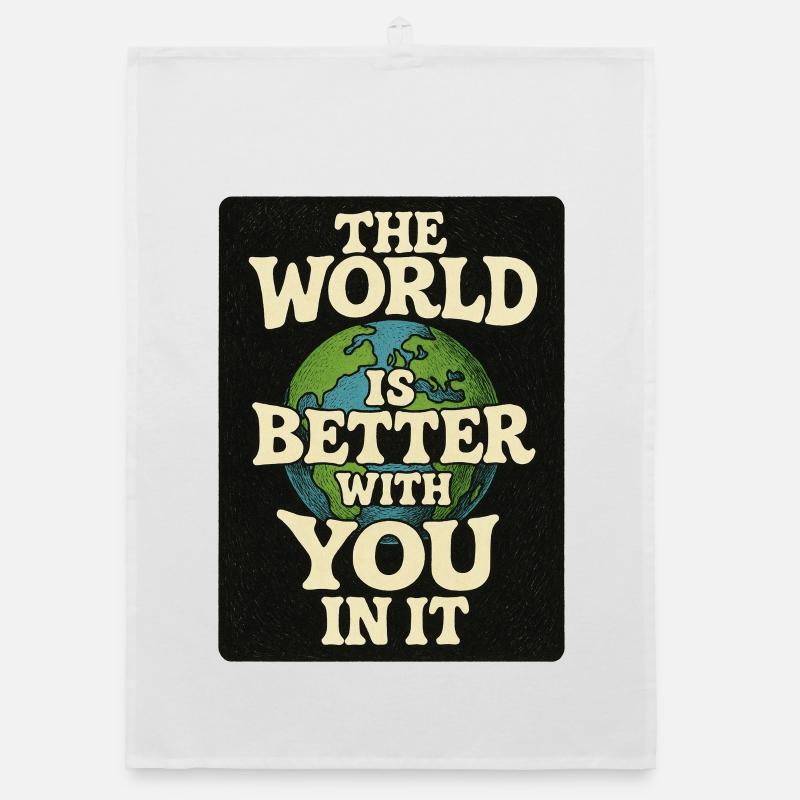 Graphique de message de la Terre inspirant Torchon bio