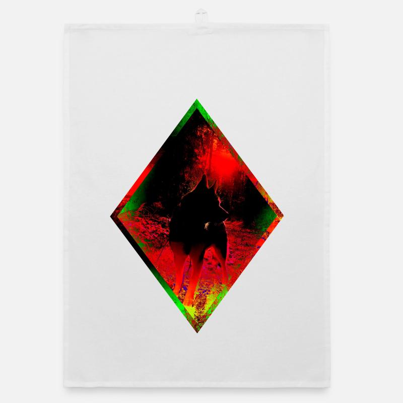 Mystical Husky in Pop Art Organic dish towel