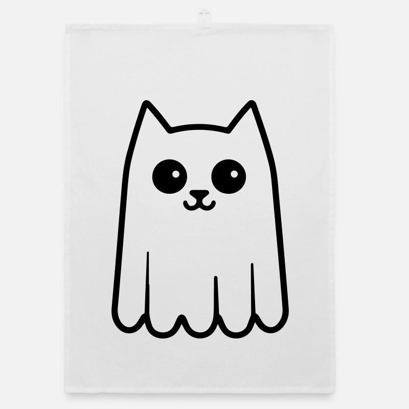 Cat Ghost Organic dish towel