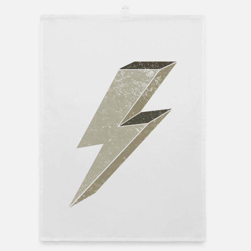 Stylish lightning designs for energy 3D - Organic dish towel - white