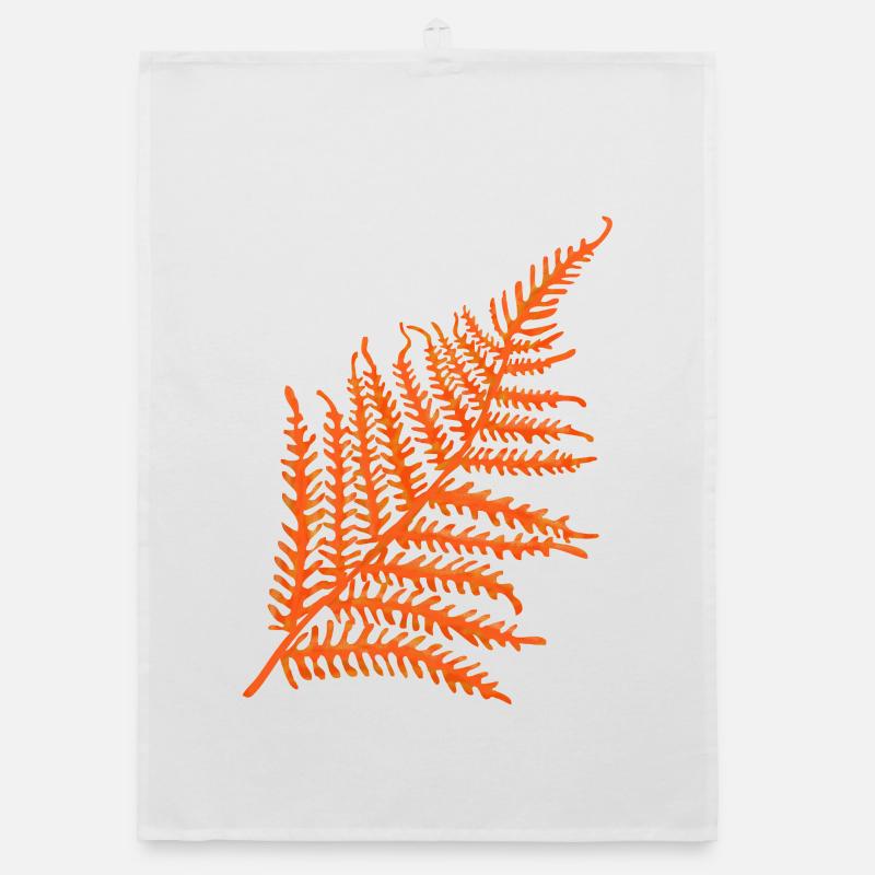 Fern in Orange Organic dish towel
