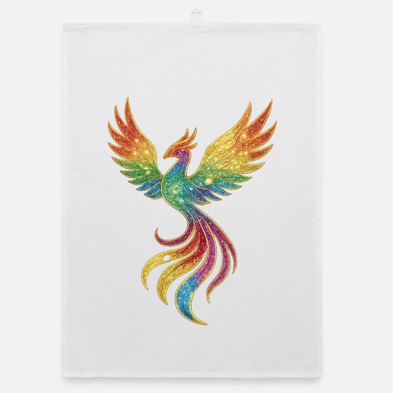 Rainbow Phoenix Spark Splendor Organic dish towel