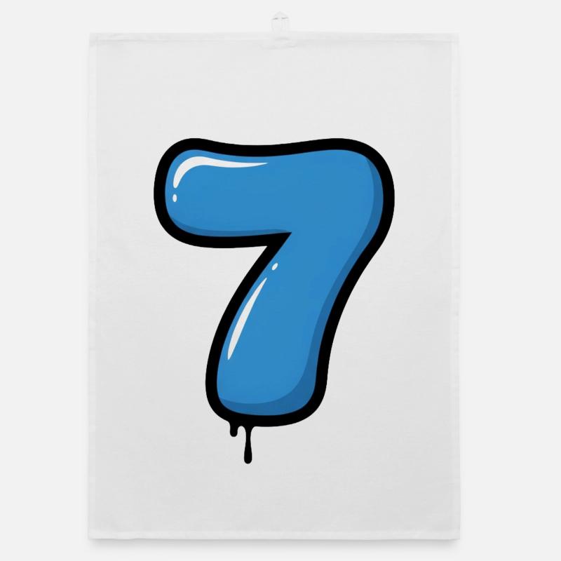 Blauer Ballon Die Sieben Organic Geschirrtuch