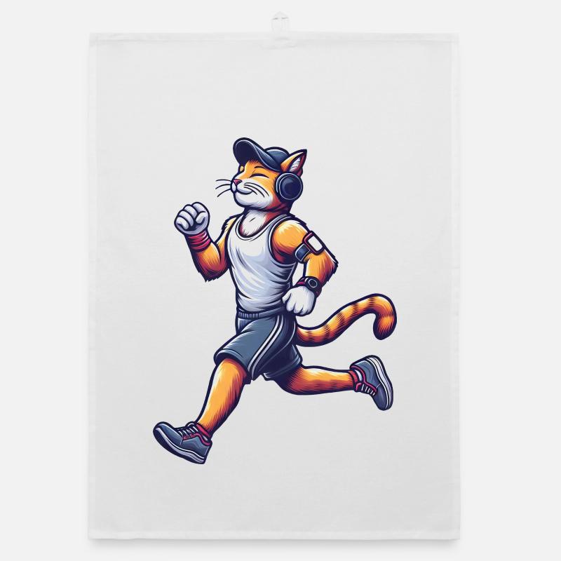 Chat mignon course marathon sport jogging sprint Torchon bio