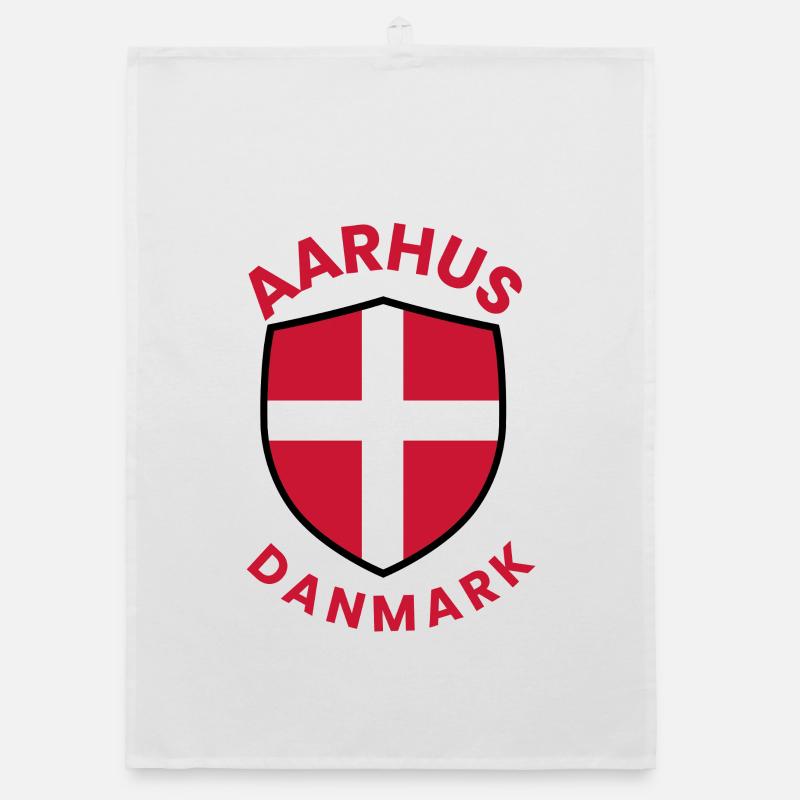 Aarhus Dänemark Flaggenschild Organic Geschirrtuch