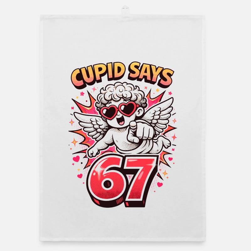 Cupid Days 67 Liebe Valentinstag Geschenk Süß Organic Geschirrtuch