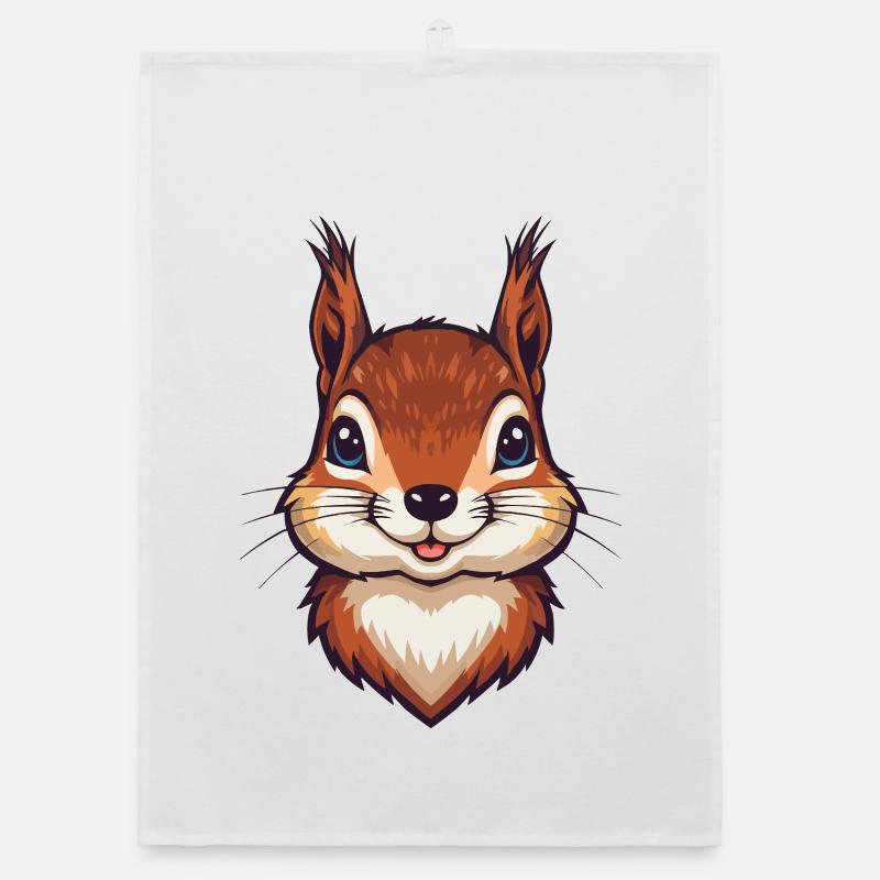 Cute Squirrel Head Organic dish towel