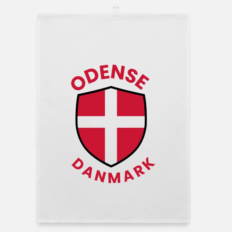 Odense Denmark Flag Crest Organic dish towel