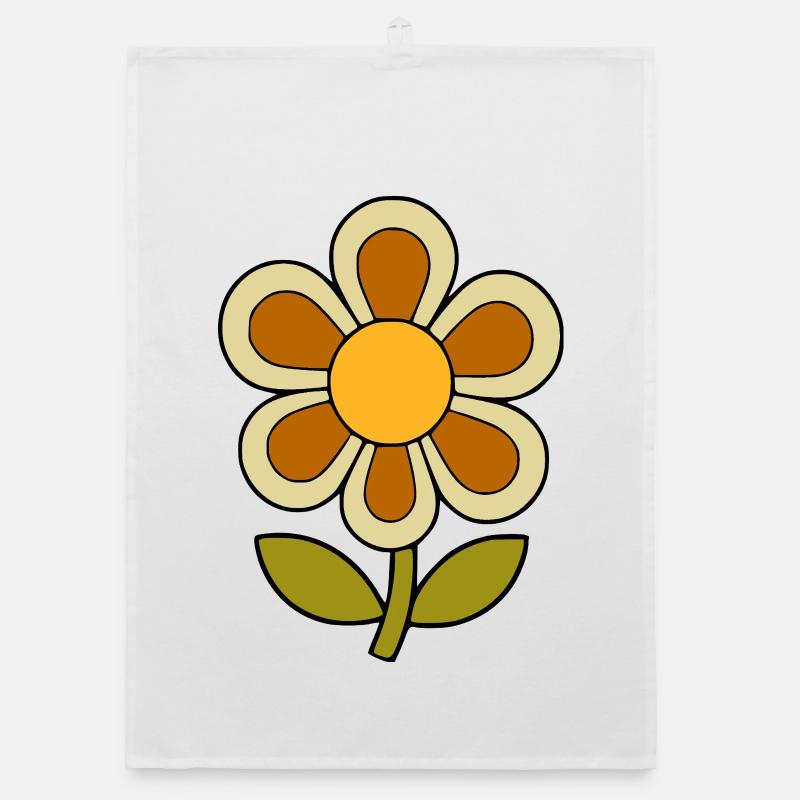 70s flower pattern retro flowerpower Organic dish towel