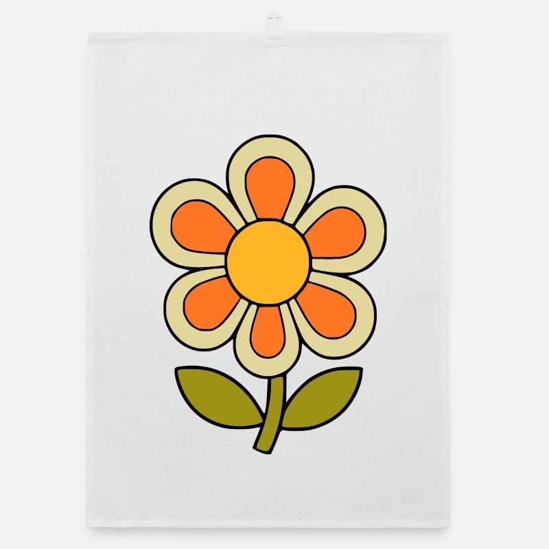 70s flower pattern retro flowerpower Organic dish towel