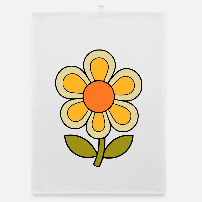70s flower pattern retro flowerpower Organic dish towel