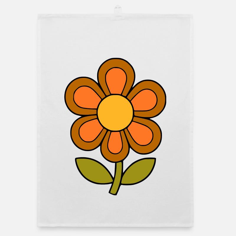 70s flower pattern retro flowerpower Organic dish towel