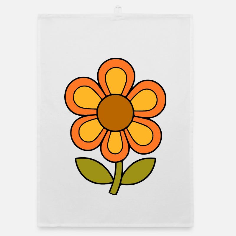 70s flower pattern retro flowerpower Organic dish towel