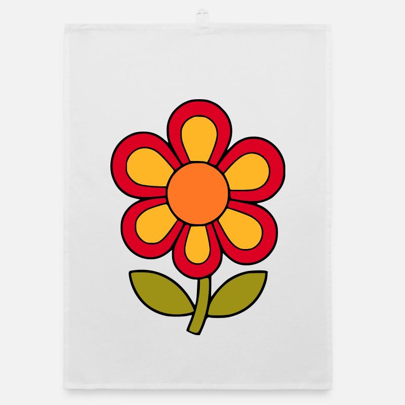 70s flower pattern retro flowerpower Organic dish towel
