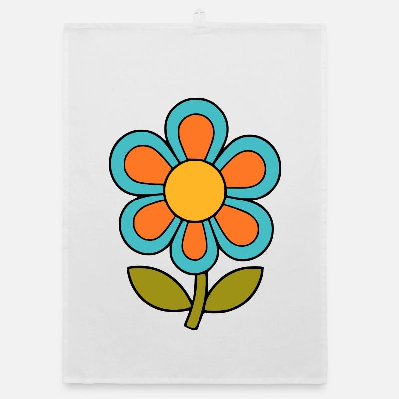 70s flower pattern retro flowerpower Organic dish towel