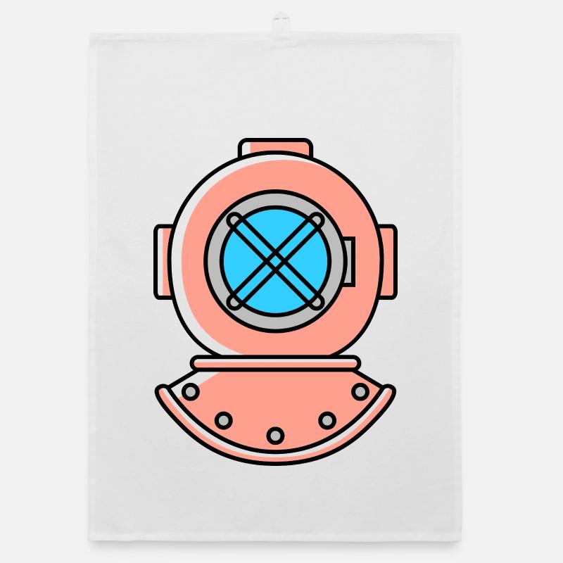 Diving helmet diving symbol Organic dish towel