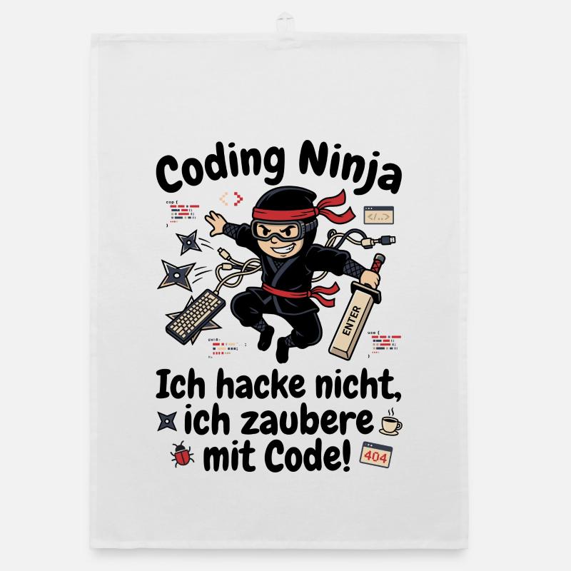 Coder Ninja Programmierer Humor Organic Geschirrtuch