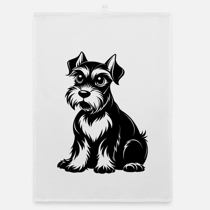 Schnauzer Black Line Organic dish towel