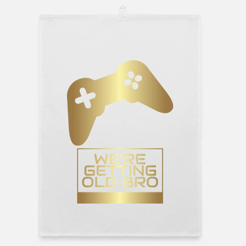 Wir werden alt, Bruder-Gamer - Organic Geschirrtuch - Weiß