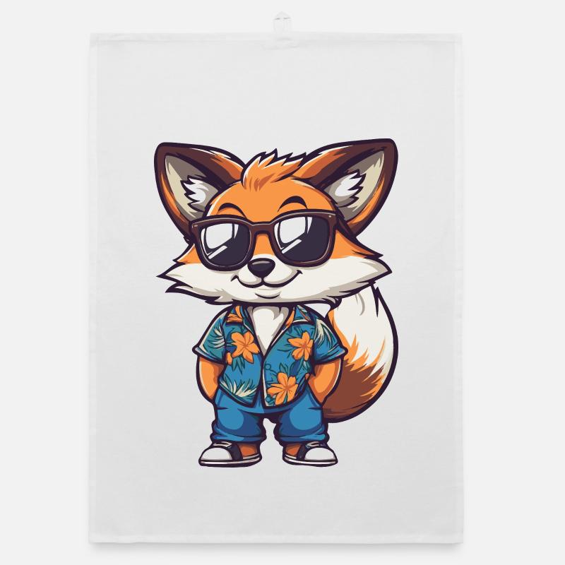 Fuchs Comic Urlaub Organic Geschirrtuch