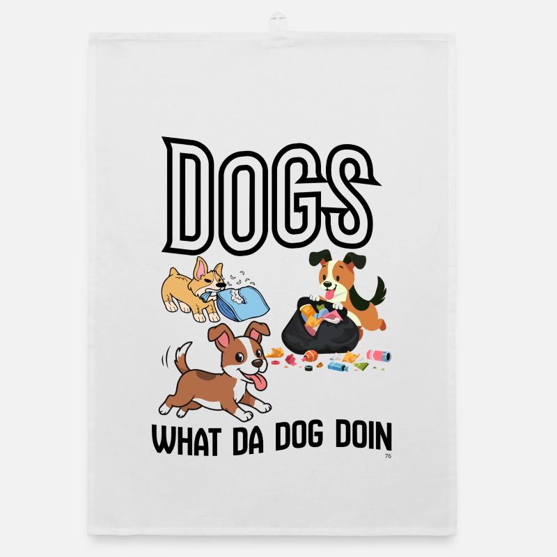 Chiens qui nettoient les ordures Torchon bio