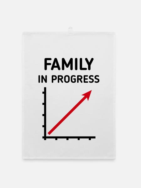 Family In Progress (Schwanger / Eltern / 2C) - Organic Geschirrtuch - Weiß - Vorne