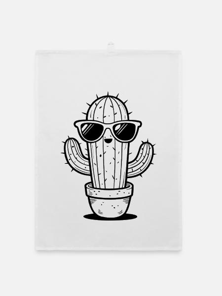 Lunettes de soleil cactus - Torchon bio - blanc - Devant