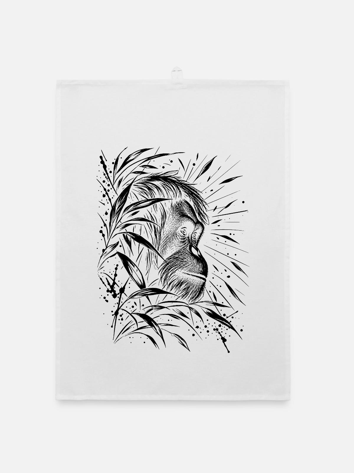 Orang Utan - Organic Geschirrtuch - Weiß - Vorne