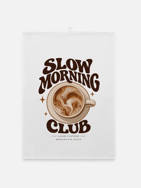 Slow Morning Club - Organic Geschirrtuch - Weiß - Vorne