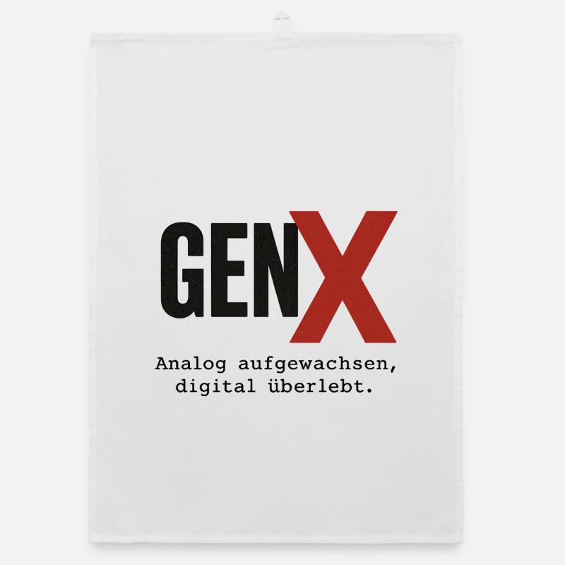 GenX Digital Retro Design Organic Geschirrtuch