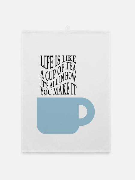 Life like tea - Organic dish towel - white - Front