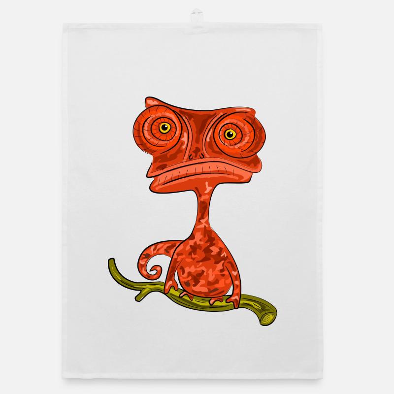 Chamaeleon Exotisch Geschenkidee Organic Geschirrtuch