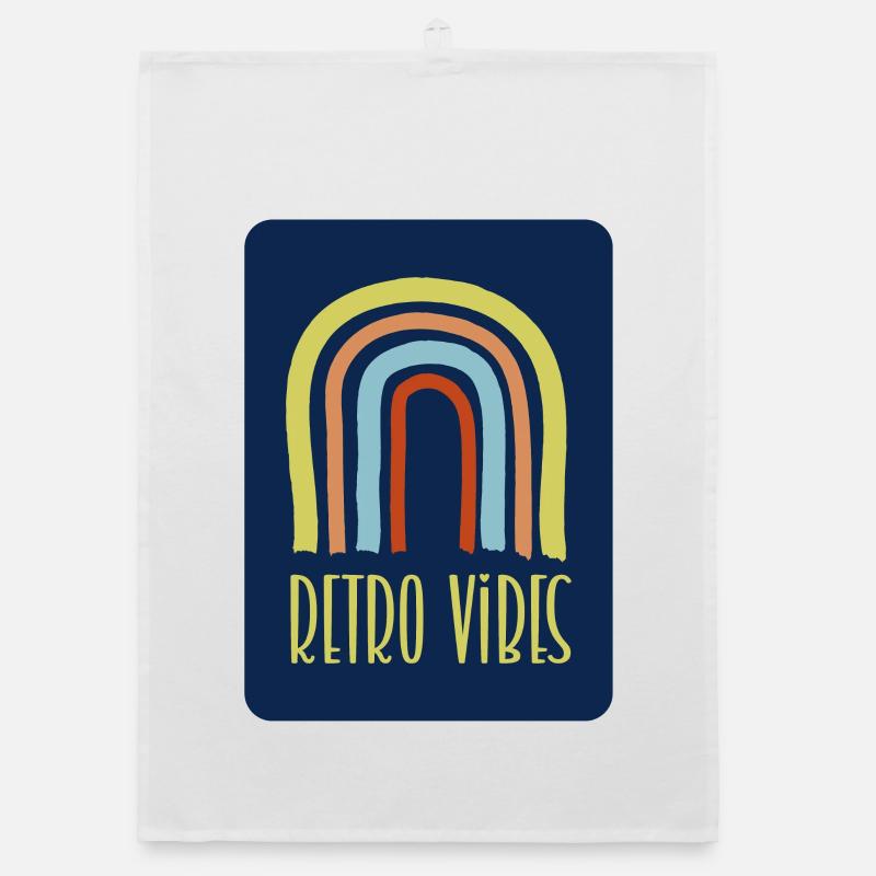 Retro-Vibes - Organic Geschirrtuch - Weiß