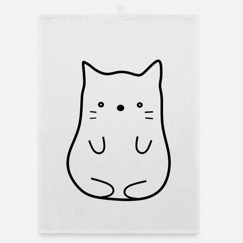 Cat black Organic dish towel