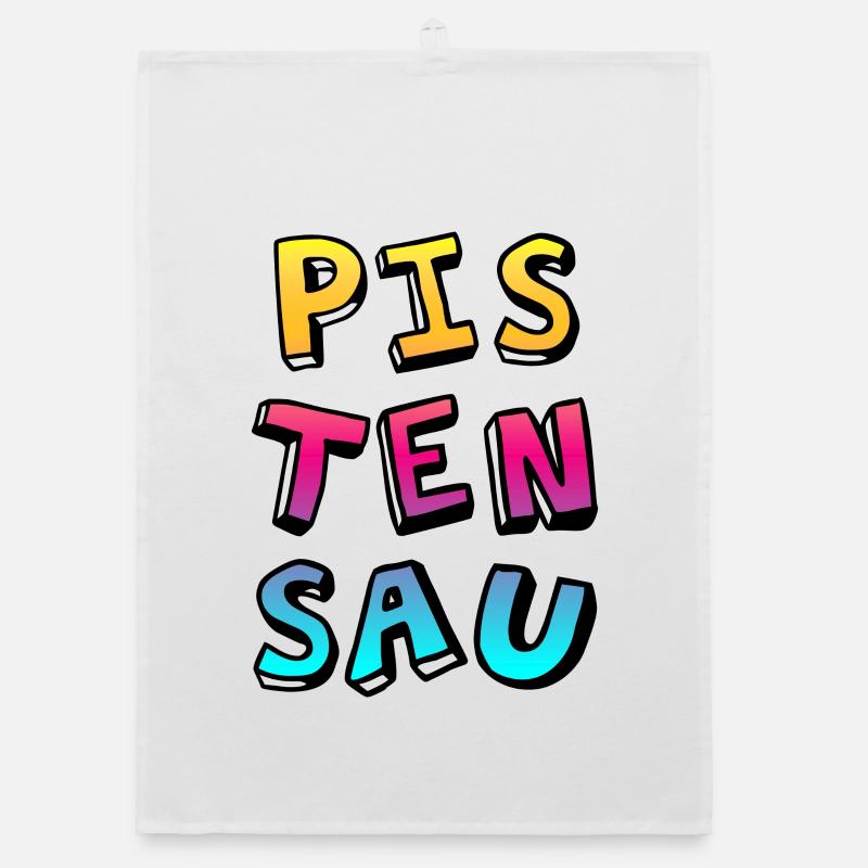 Pistensau Après-Ski Skiing Comic cool quotes Organic dish towel