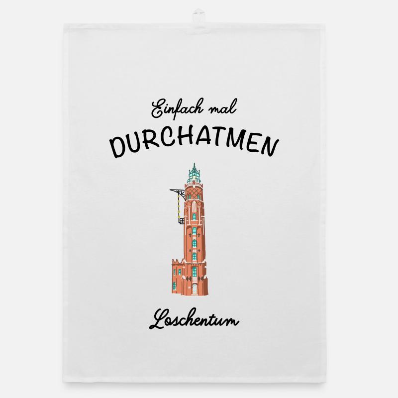Bremerhaven, Leuchtturm Loschenturm - Organic Geschirrtuch - Weiß