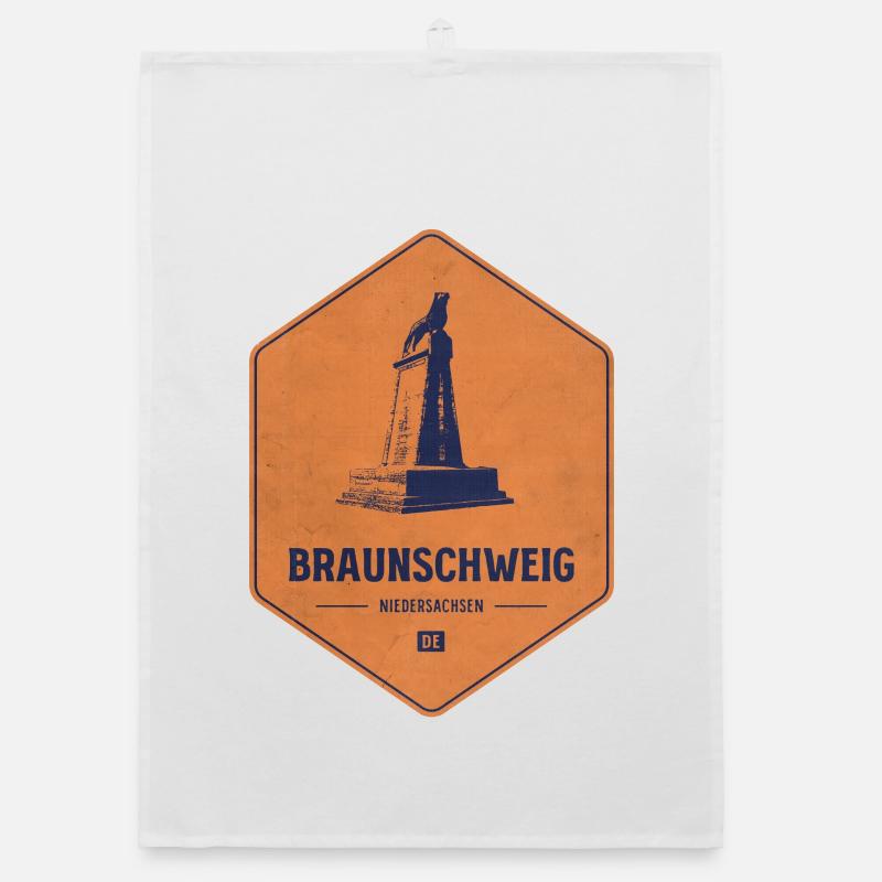 Braunschweig Stadtbadge Patch - Organic Geschirrtuch - Weiß