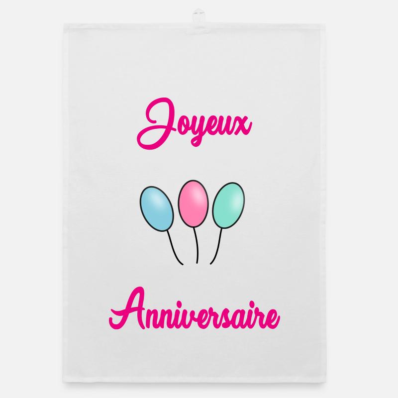 JOYEUX ANNIVERSAIRE Torchon bio