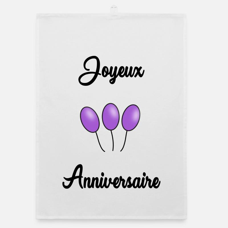 JOYEUX ANNIVERSAIRE Torchon bio