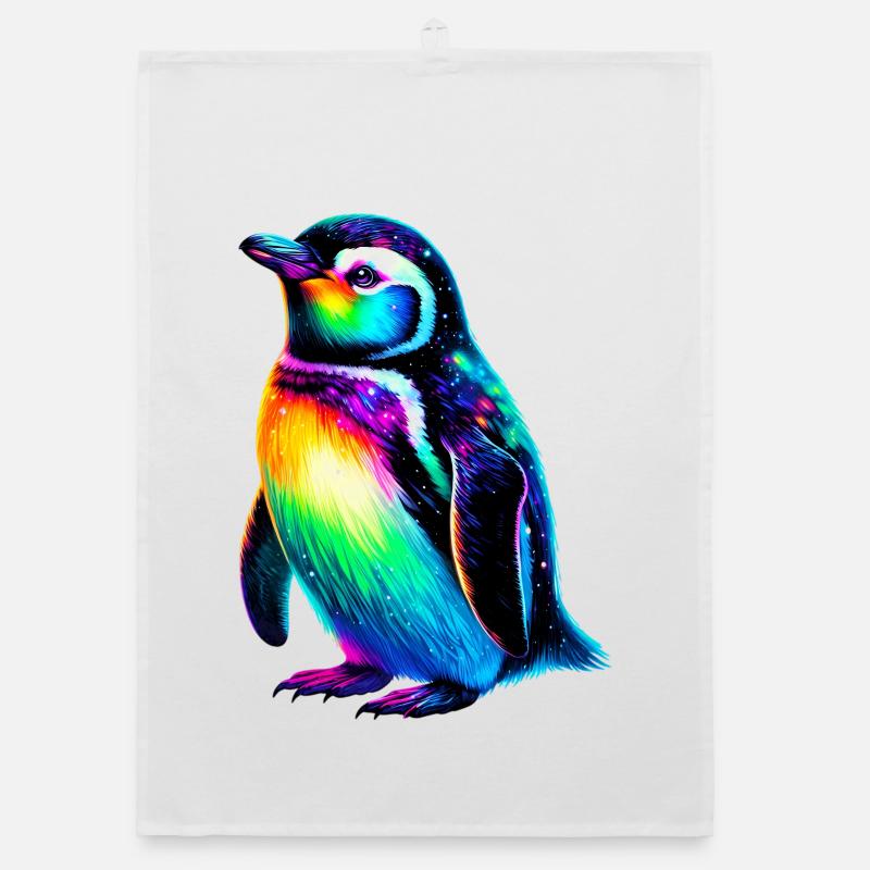 Pinguin - Organic Geschirrtuch - Weiß
