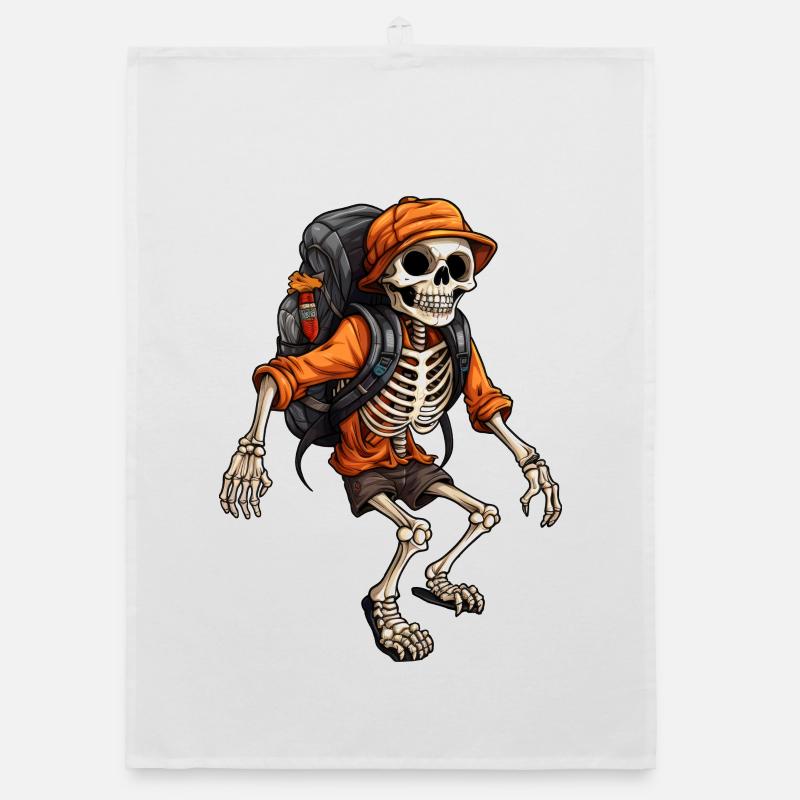 Skeletons Hiking / Mountaineer Skeleton Organic dish towel