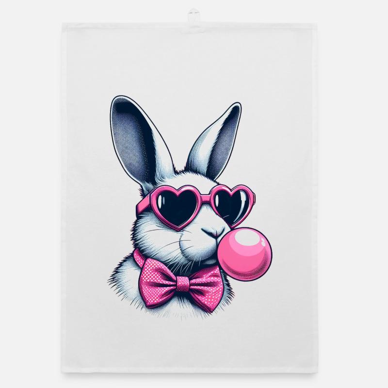 SSW31 Bunny with Bubblegum Organic dish towel