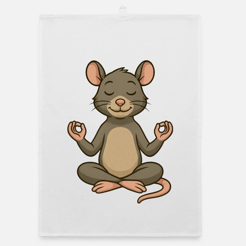 Mouse Rat Yoga Meditation Relaxation Inner Peace Organic dish towel