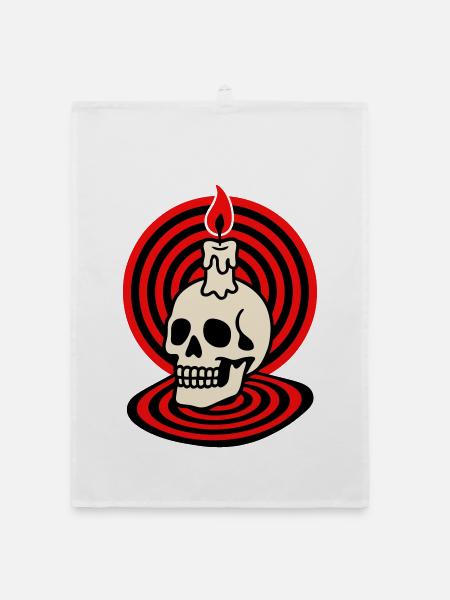 Hypno Skull - Organic Geschirrtuch - Weiß - Vorne