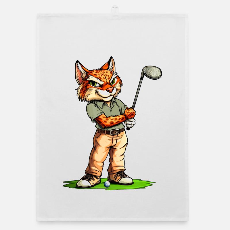 Luchse Golf / Golfspieler Luchs Organic Geschirrtuch
