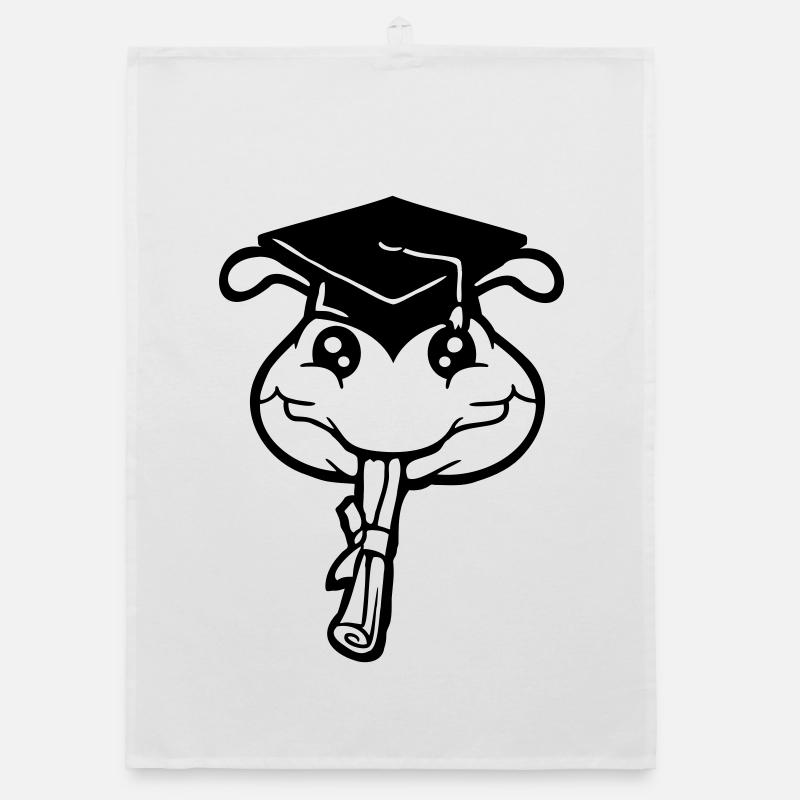 Caterpillar High School Graduation Passed College Worm Organic dish towel